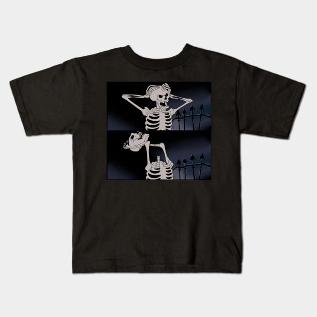 skeleton Kids T-Shirt by Fukuro1703